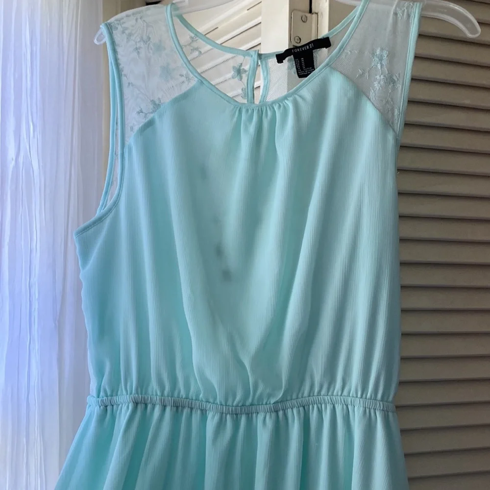 Light teal/sea foam tank top dress from Forever 21 - Picture 2 of 5